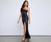 Clarissa One-Shoulder Sequin Formal Dress Sai Feel